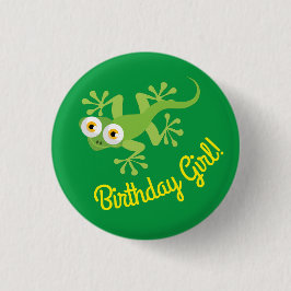 botón Gecko Lizards Birthday Chica Fiesta Cute Kid