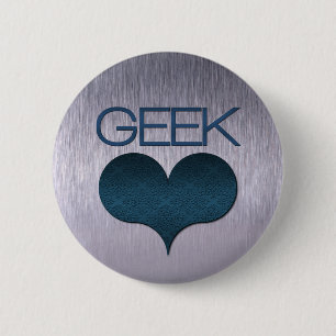 Botón Geek Love (Heart), Azul oscuro