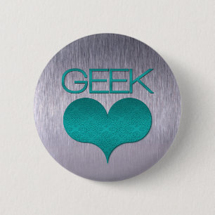 Botón Geek Love (Heart), Turquesa