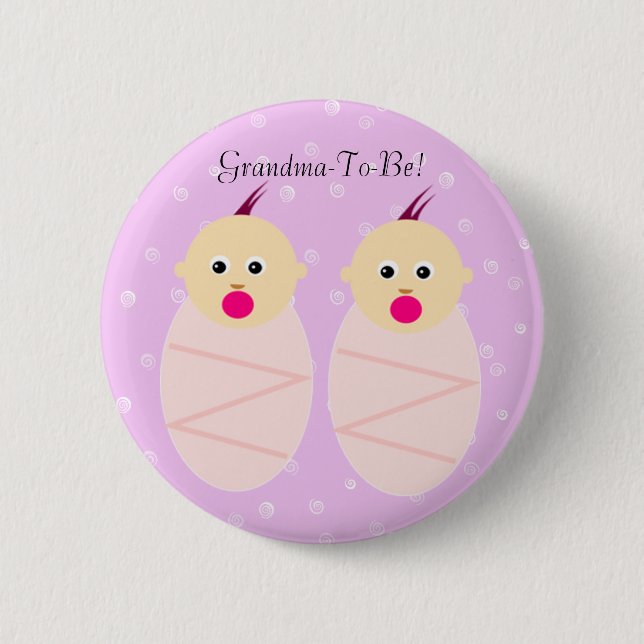 Botón gemelo rosado de la abuela de los chicas (Anverso)