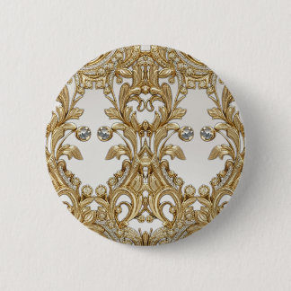 botón Gemstone rojo de las flores doradas