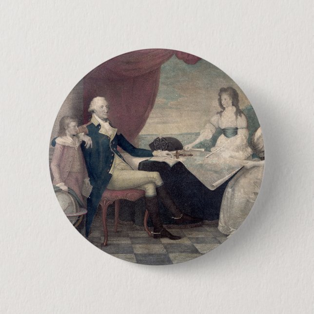 botón George Washington y su familia (Anverso)