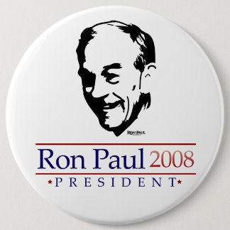 Botón gigantesco del retrato de Ron Paul