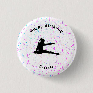 botón Gimnasia / Baile Feliz Cumpleaños Streamers