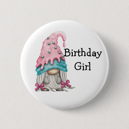 botón Gnome del Chica de cumpleaños