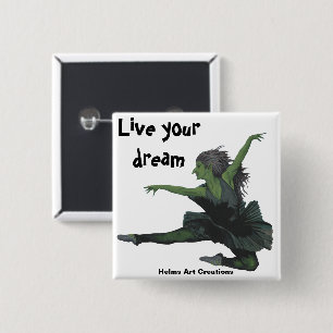 botón Goblin Chica Ballerina Dancing Fantasy Art