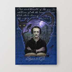Botón gótico del cuervo de Edgar Allan Poe