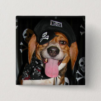 Botón gótico del perro del pirata del beagle
