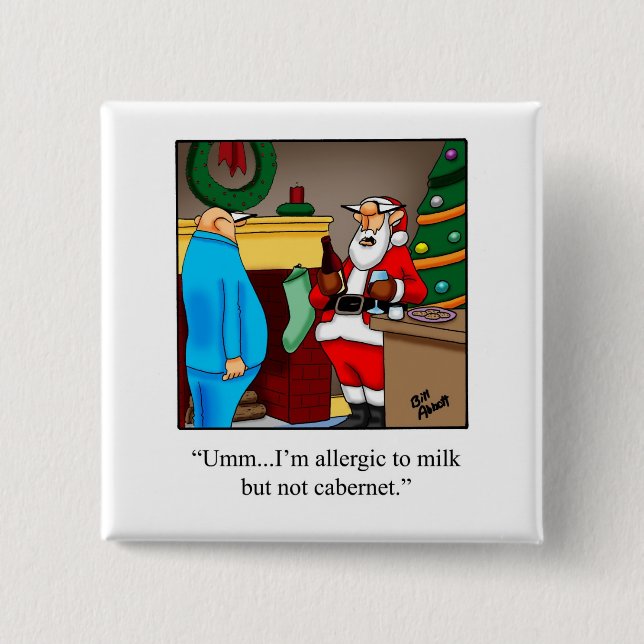 botón gracioso de humor para Navidades de Santa (Anverso)