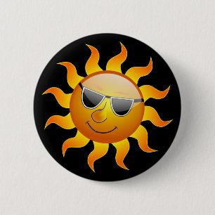 botón gracioso del sol de verano