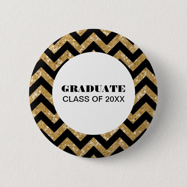 botón Graduación del Purpurina de cheurón de oro (Anverso)