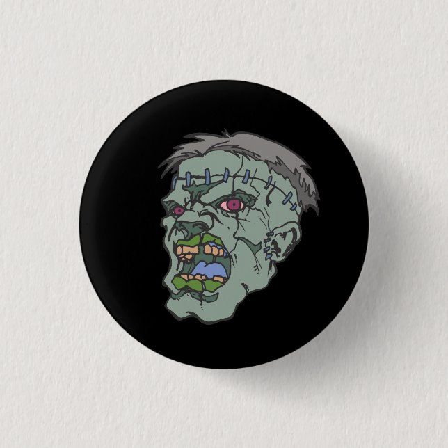 Botón gráfico joven de Frankenstein Pinback (Anverso)