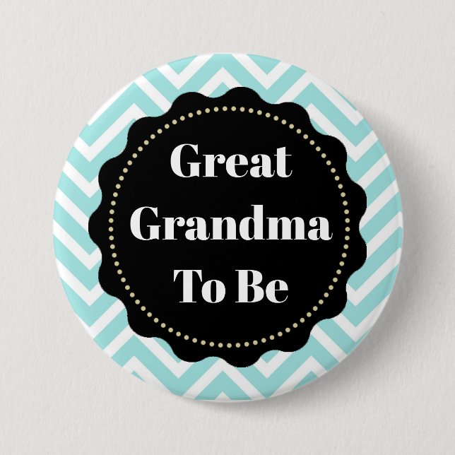 botón Gran Abuela para ser Chevron Baby Shower (Anverso)