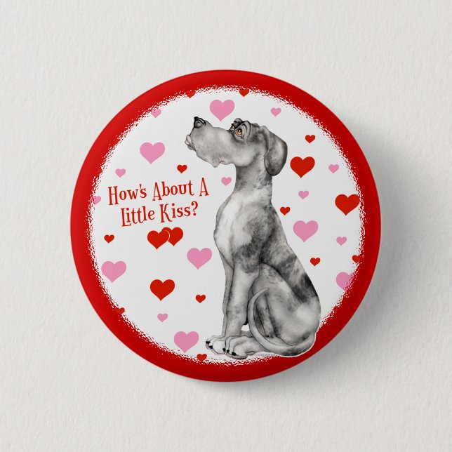 botón Gran dane Merle UC Kiss (Anverso)