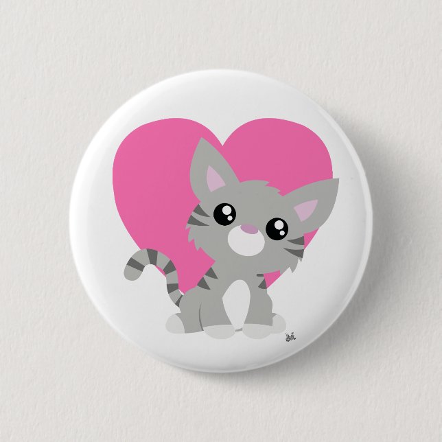 botón Gray Kitty el día de San Valentín (Anverso)