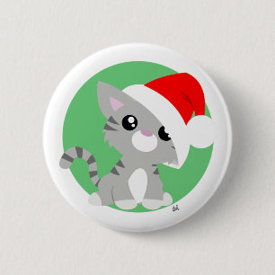 botón Gray Navidades Kitty