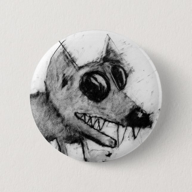 botón gris de cabeza de perro. (Anverso)