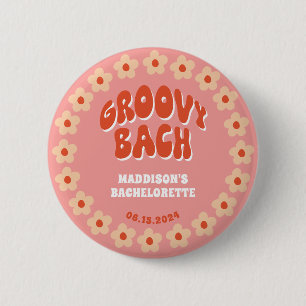Botón Groovy Bach Pin - Favor Retro Bachelorette