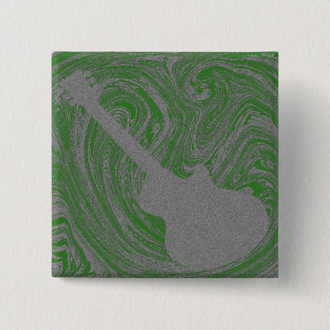 botón Grunge de guitarra, verde (Anverso)