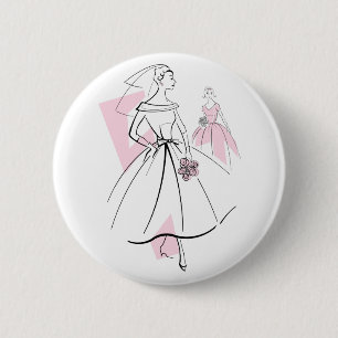 botón Grupo rosa de la novia de moda