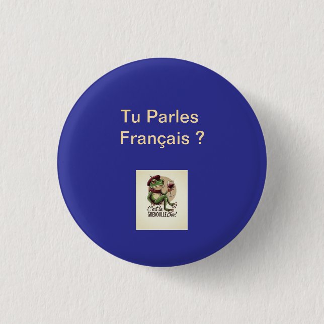 Botón ¿Hablas Francés?  1 1/4" (Anverso)