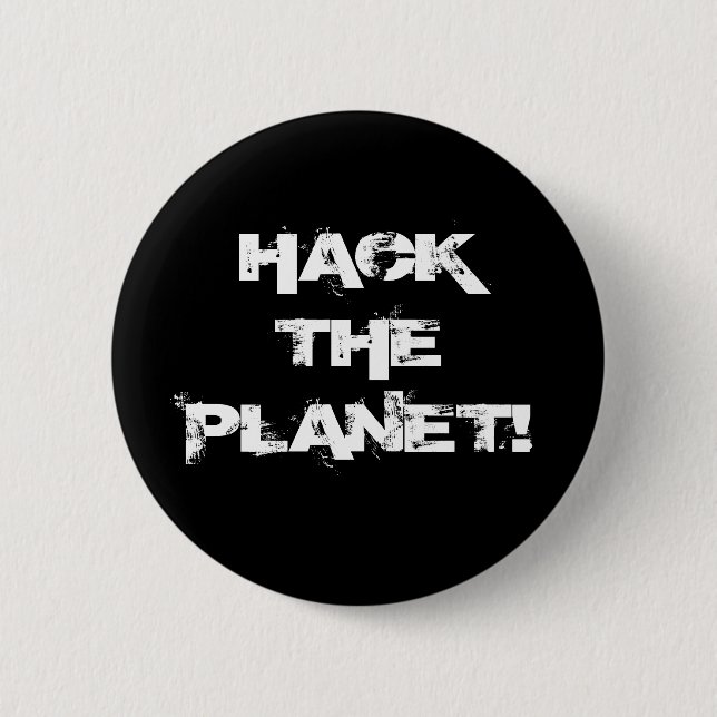 Botón Hack the Planet (Anverso)