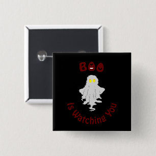 botón Halloween   Boo Te Está Vigilando