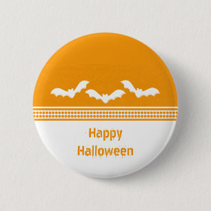 Botón Halloween de Batty Gone, Naranja y blanco