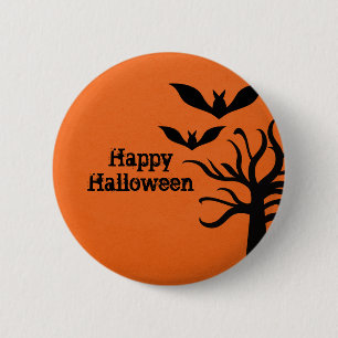 Botón Halloween de Eerie Bats, Naranja