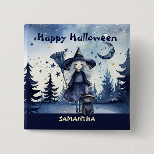botón Halloween Personalizar de acuarela de person