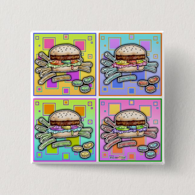 BOTÓN HAMBURGER Pop Art (Anverso)
