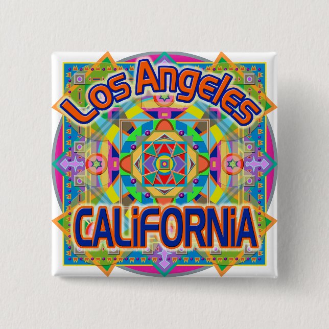 Botón Happy de Los Ángeles CALIFORNIA (Anverso)