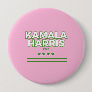 Botón Harris de color rosa y verde Kamala