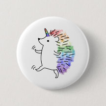 Botón Hedgicorn Arcoiris