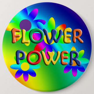 botón Hippie de alimentación de flor de 6"