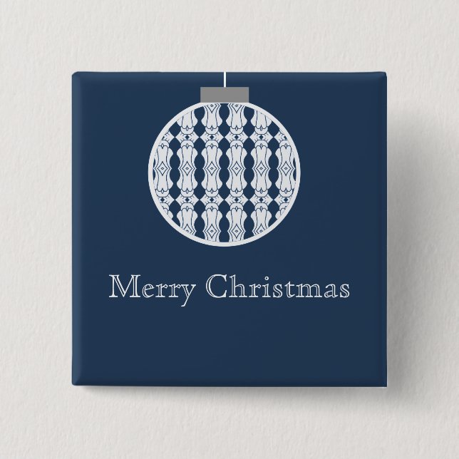 botón Holday de ornamento Art Deco, azul oscuro (Anverso)