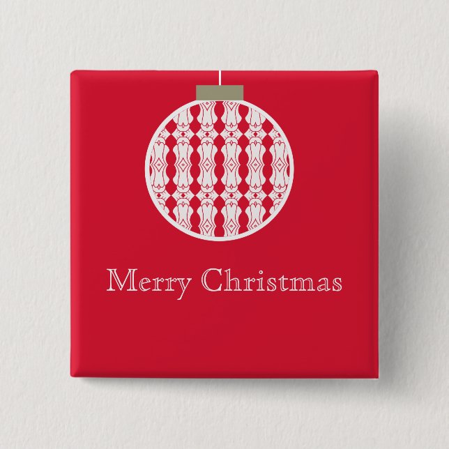 botón Holday de ornamento Art Deco, rojo (Anverso)