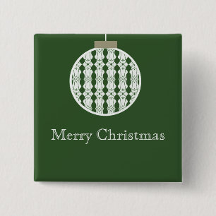 botón Holday de ornamento Art Deco, verde holly