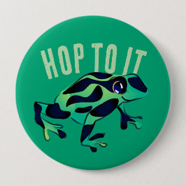 Botón Hop To It Green Frog