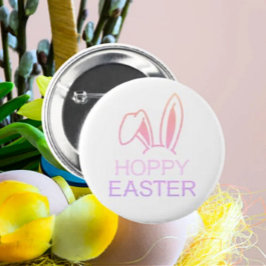 botón Hoppy Hare Pastel Easter