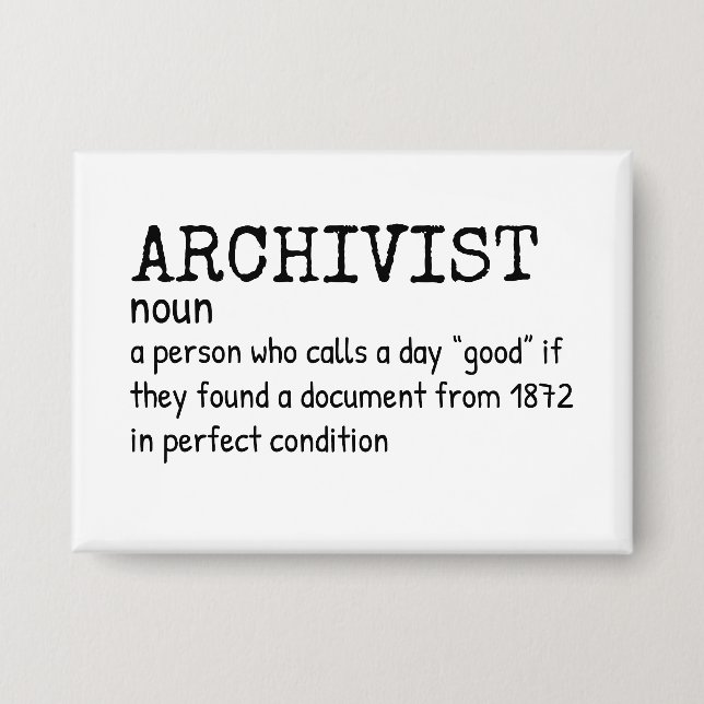 botón Humor de definición de archivista (Anverso)