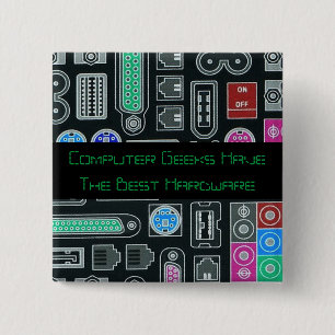 botón Humor geek de la computadora
