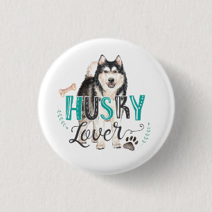Botón Husky Lover
