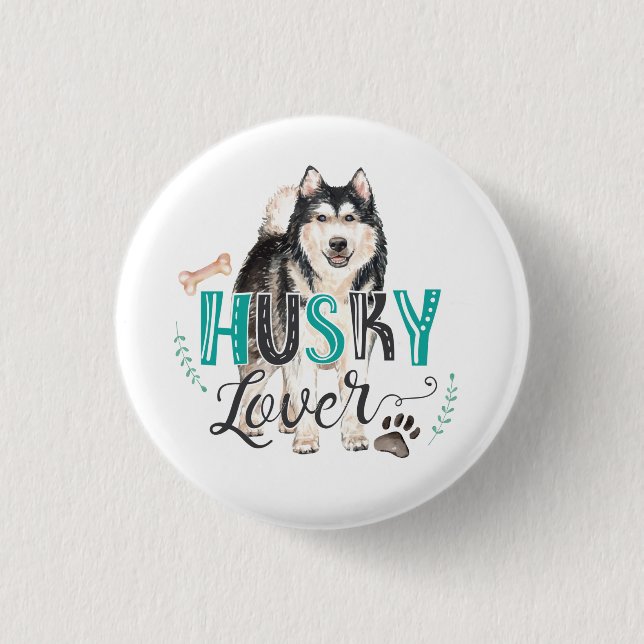 Botón Husky Lover (Anverso)
