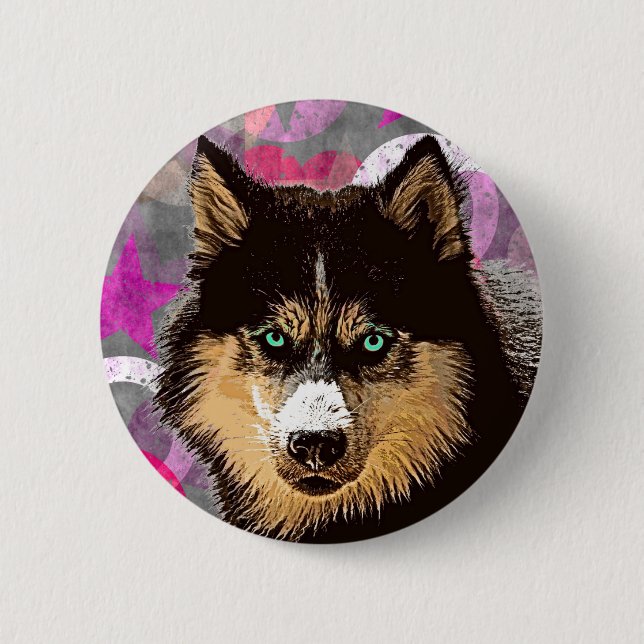 botón Husky siberiano (Anverso)