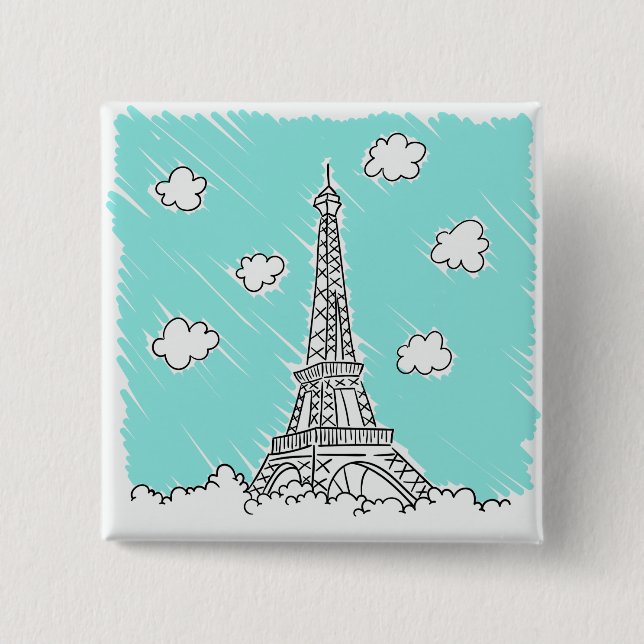 botón Ilustracion de la Torre Eiffel (Anverso)