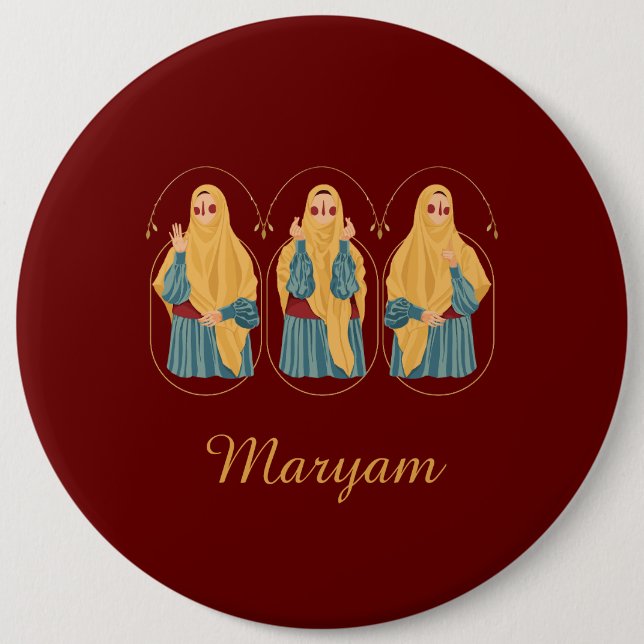 botón Ilustracion Muslimah personalizado (Anverso)