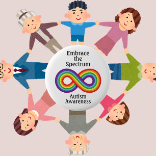 botón Infinity Rainbow Autism Awareness