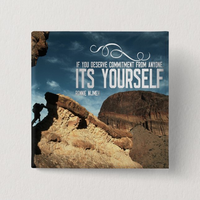 Botón inspirador del compromiso del uno mismo (Anverso)