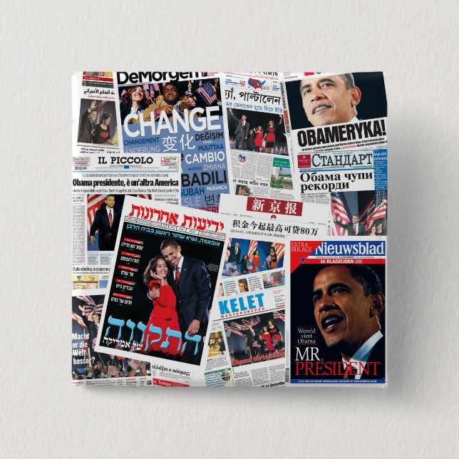 Botón internacional de los títulos de Obama (Anverso)